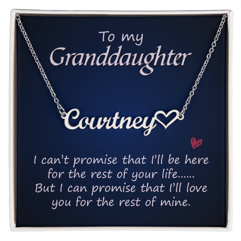 To My Granddaughter - Heart Name Necklace