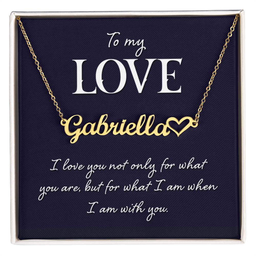 To My Love - Heart Name Necklace