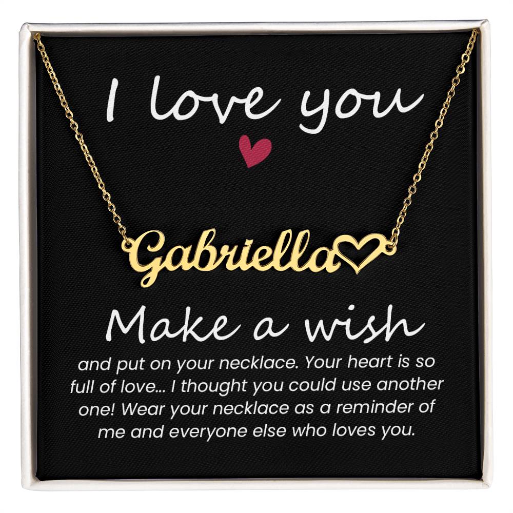 Make A Wish - Heart Name Necklace