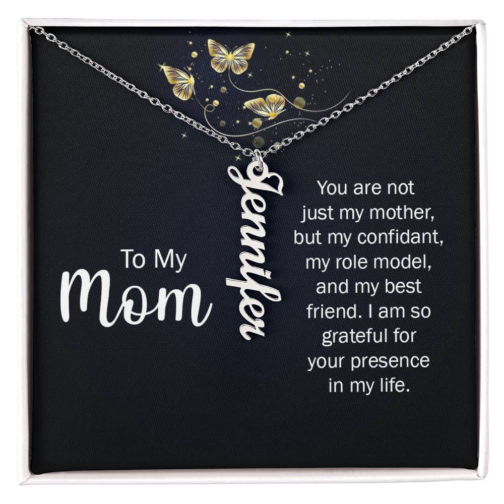 To My Mom - Vertical Name Necklace