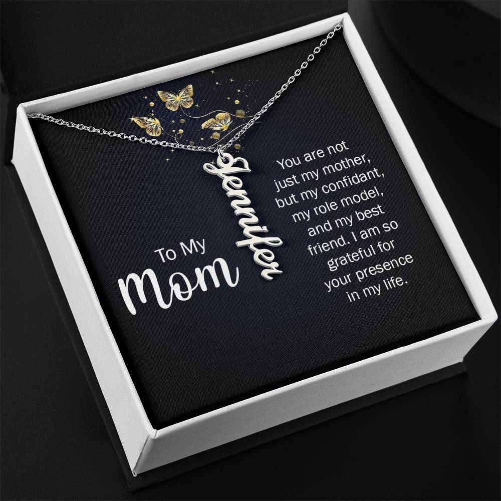 To My Mom - Vertical Name Necklace