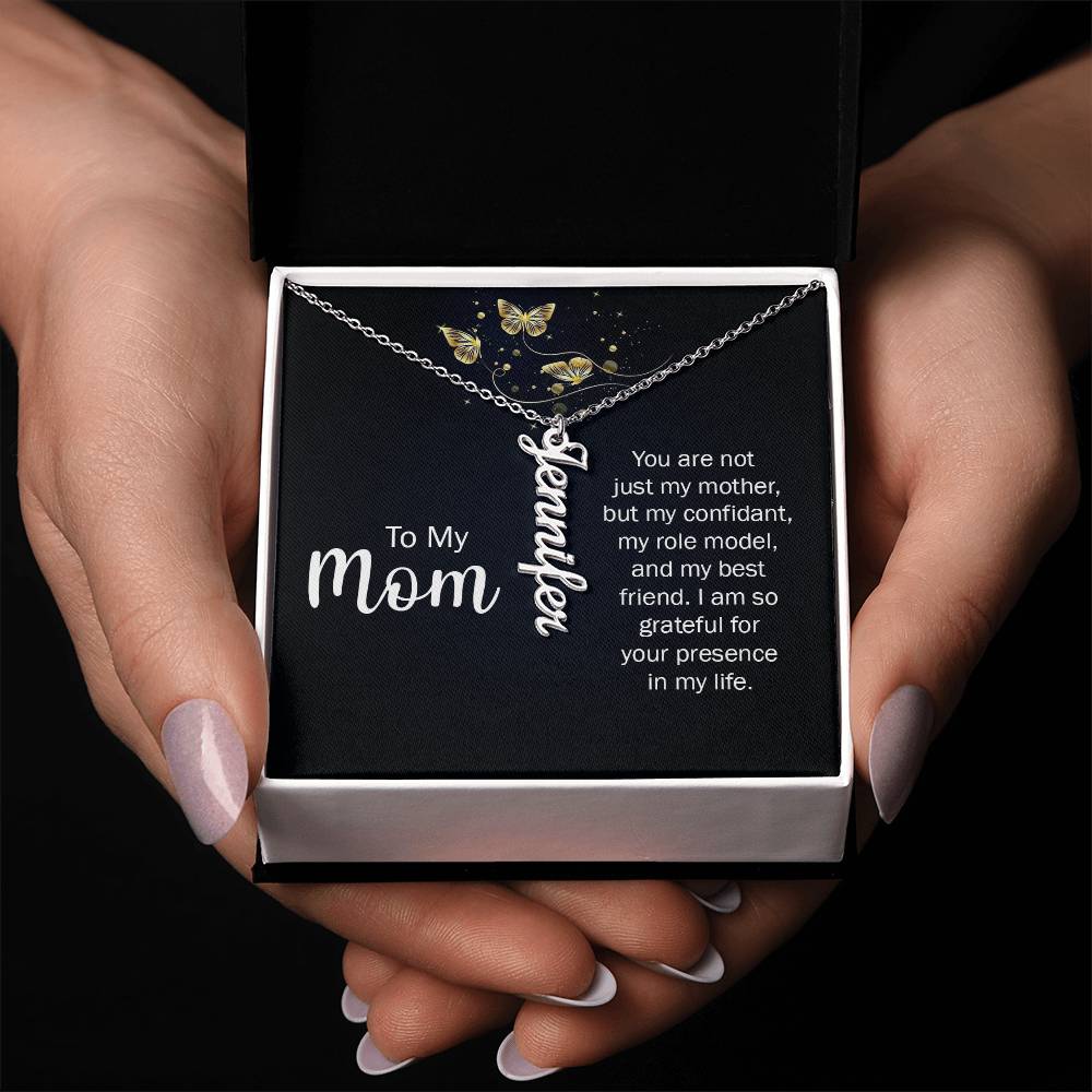 To My Mom - Vertical Name Necklace