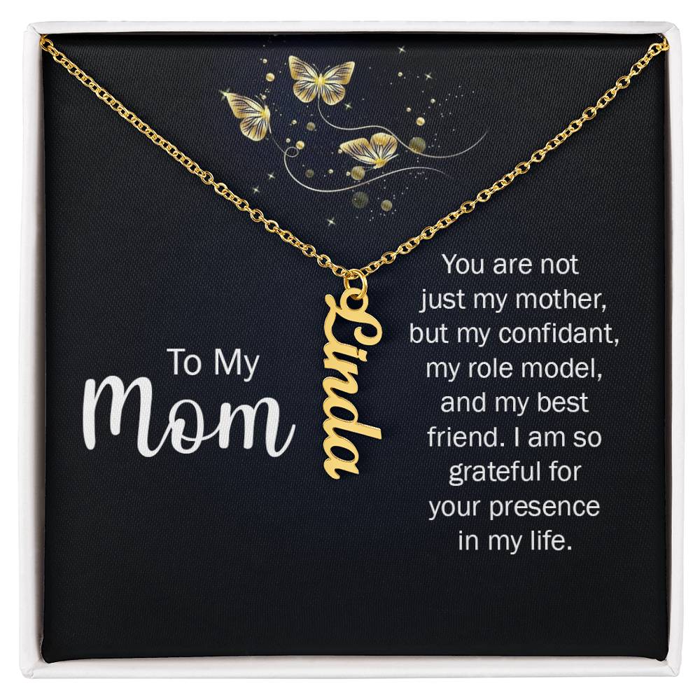 To My Mom - Vertical Name Necklace