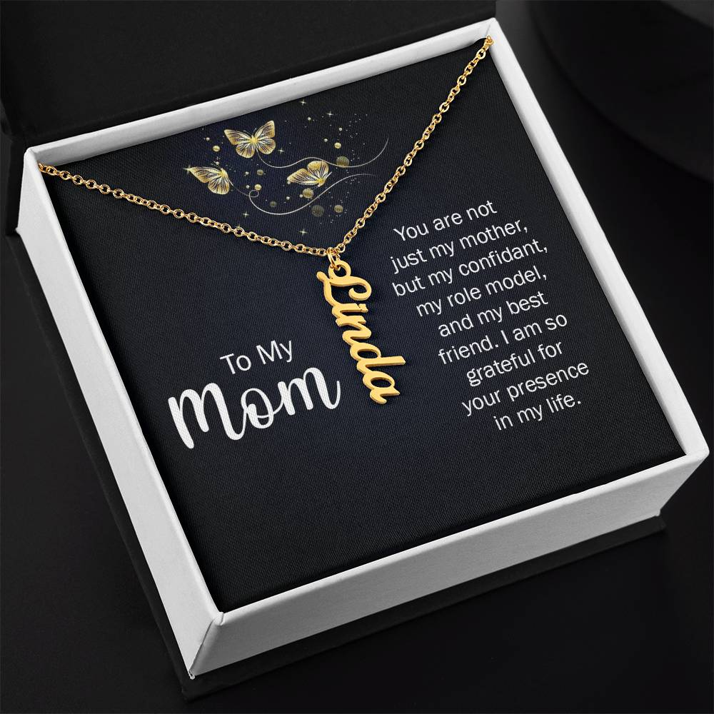 To My Mom - Vertical Name Necklace