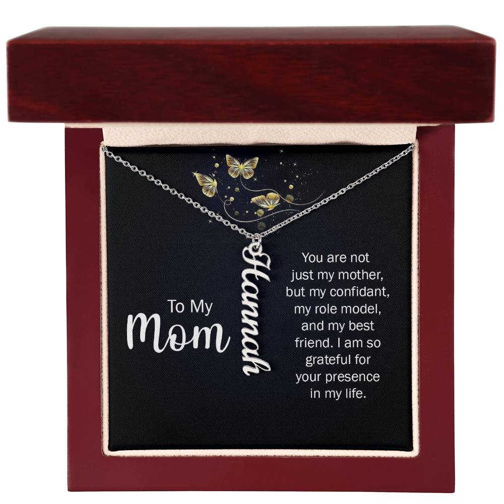 To My Mom - Vertical Name Necklace