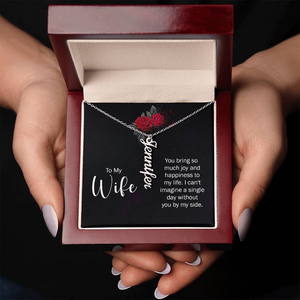 To My Wife - Vertical Name Necklace