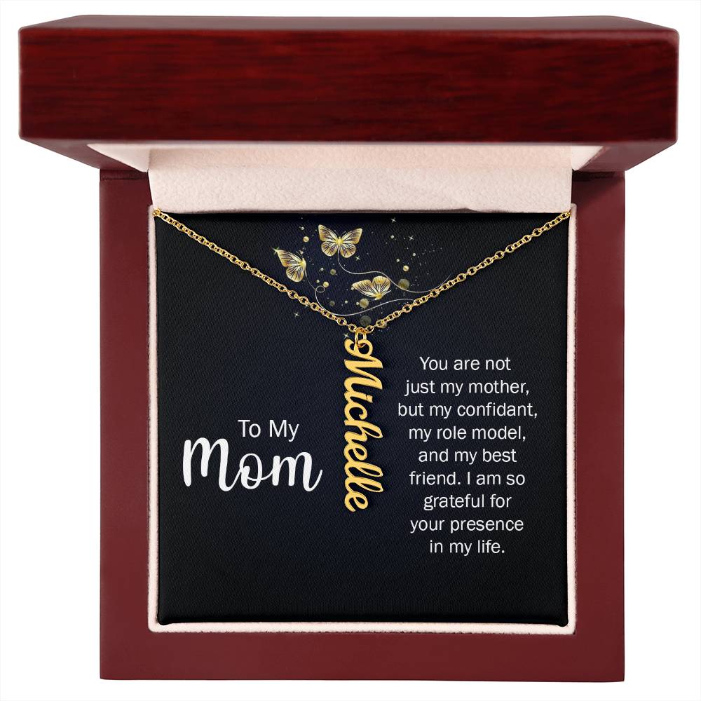 To My Mom - Vertical Name Necklace