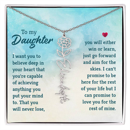 To My Daughter - Flower Name Necklace