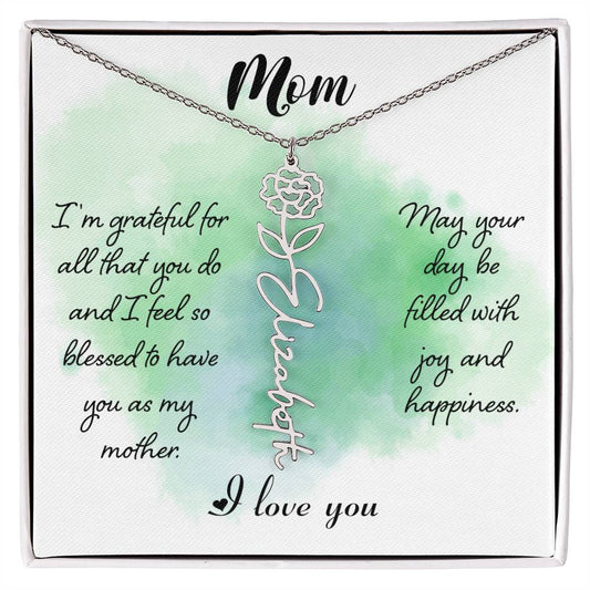 Mom - Flower Name Necklace