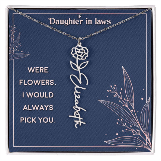 To My Daughter-in-law - Flower Name Necklace