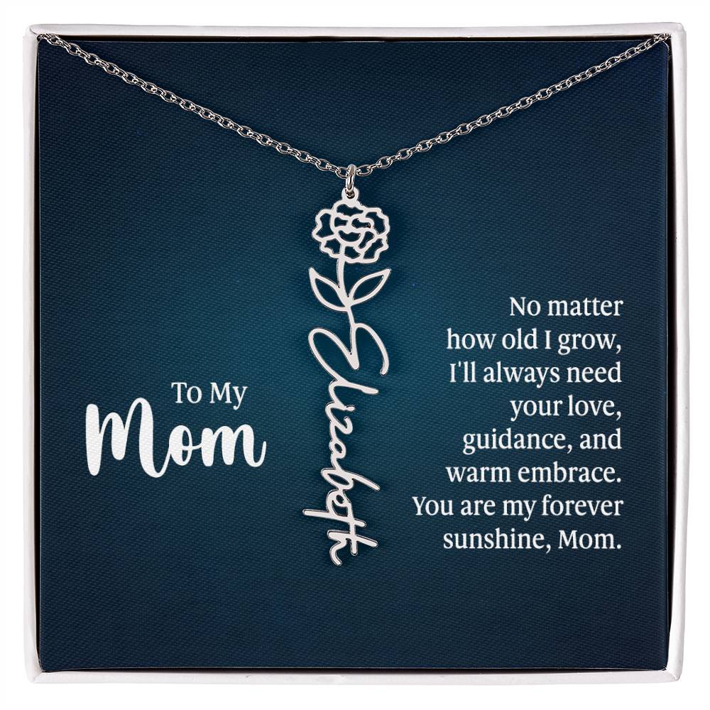 To My Mom - Flower Name Necklace