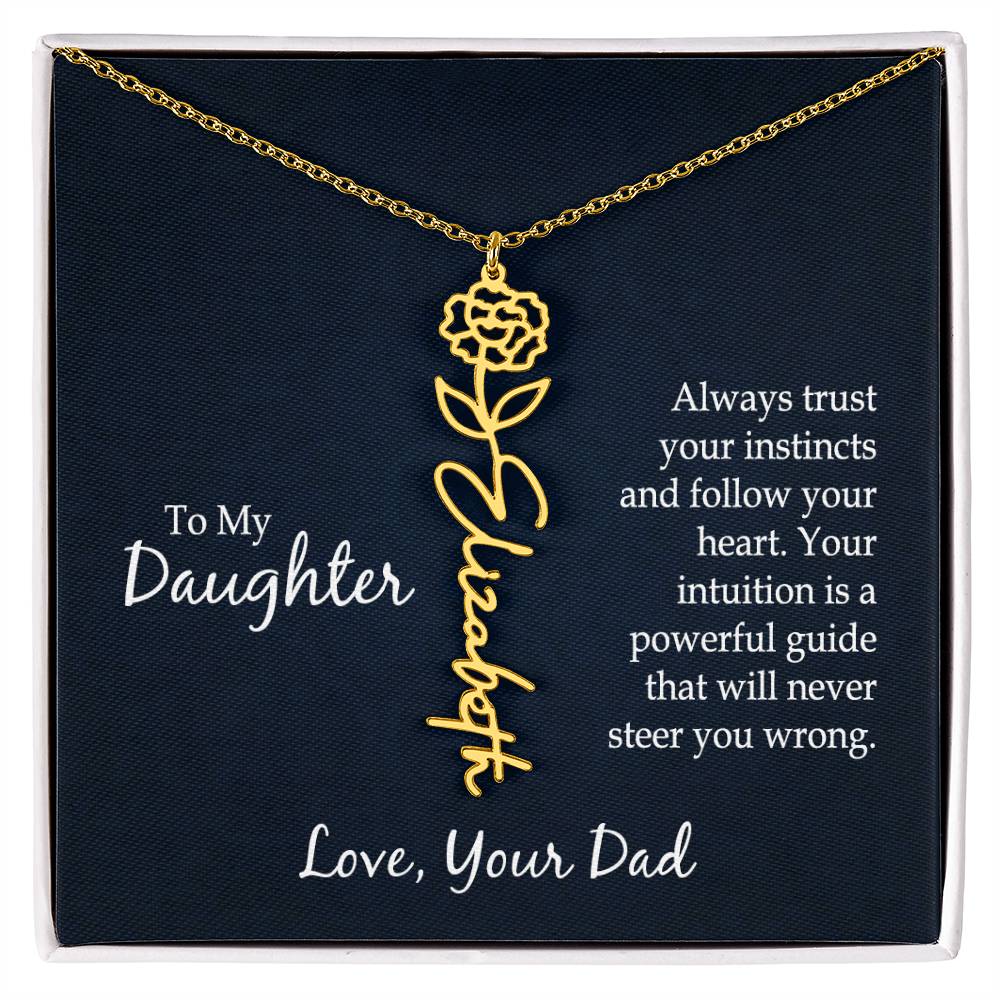 To My Daughter - Flower Name Necklace