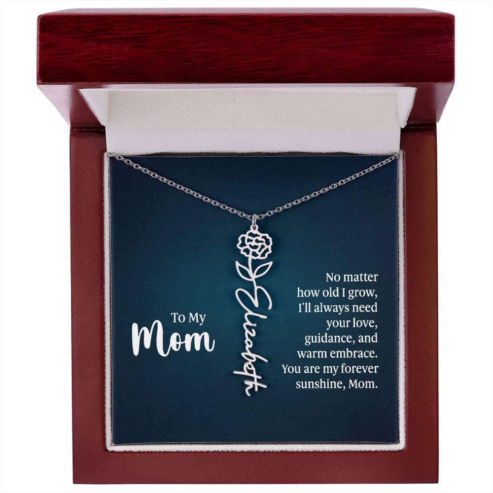 To My Mom - Flower Name Necklace