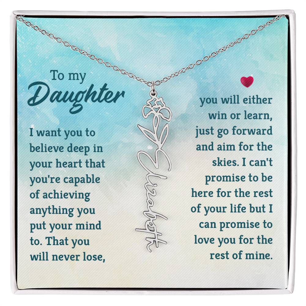 To My Daughter - Flower Name Necklace