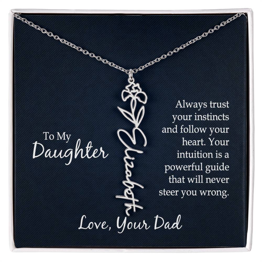 To My Daughter - Flower Name Necklace