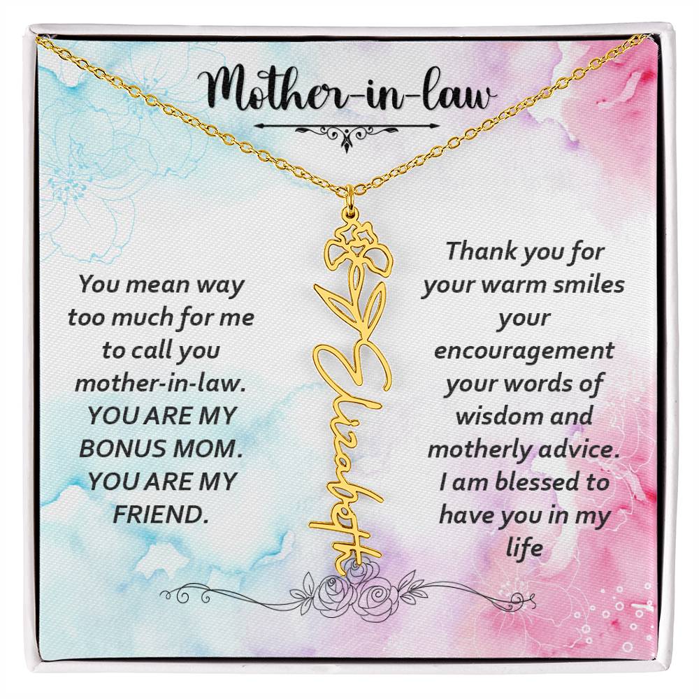 To My Mother-in-law - Flower Name Necklace