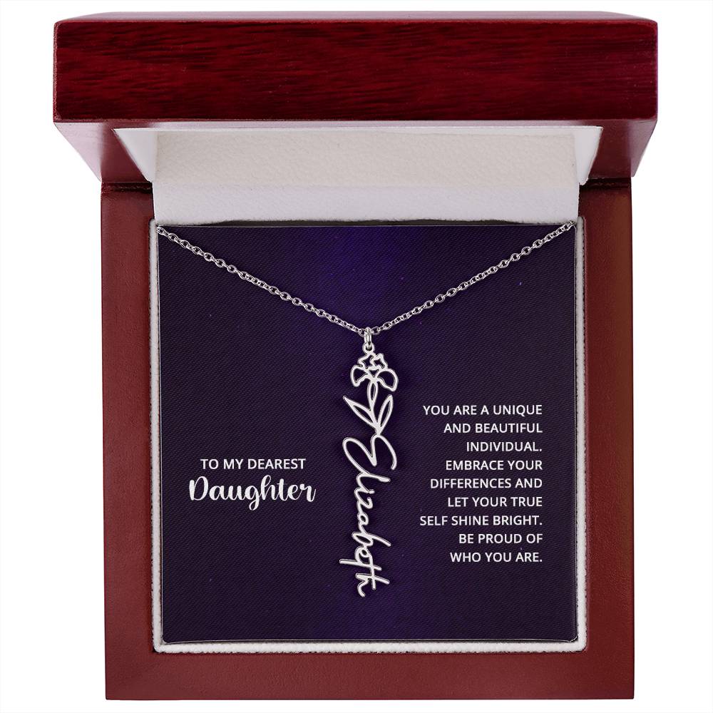 To My Dearest Daughter - Flower Name Necklace