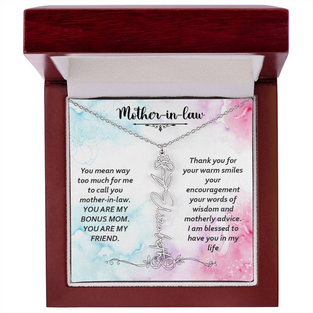 To My Mother-in-law - Flower Name Necklace