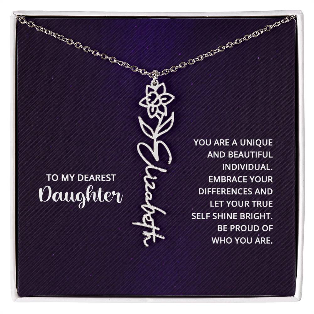 To My Dearest Daughter - Flower Name Necklace