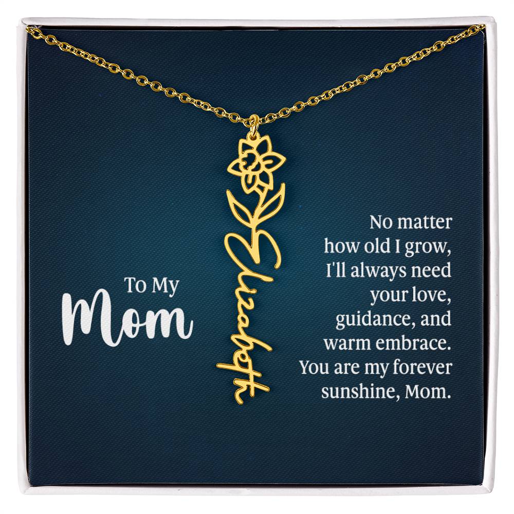 To My Mom - Flower Name Necklace