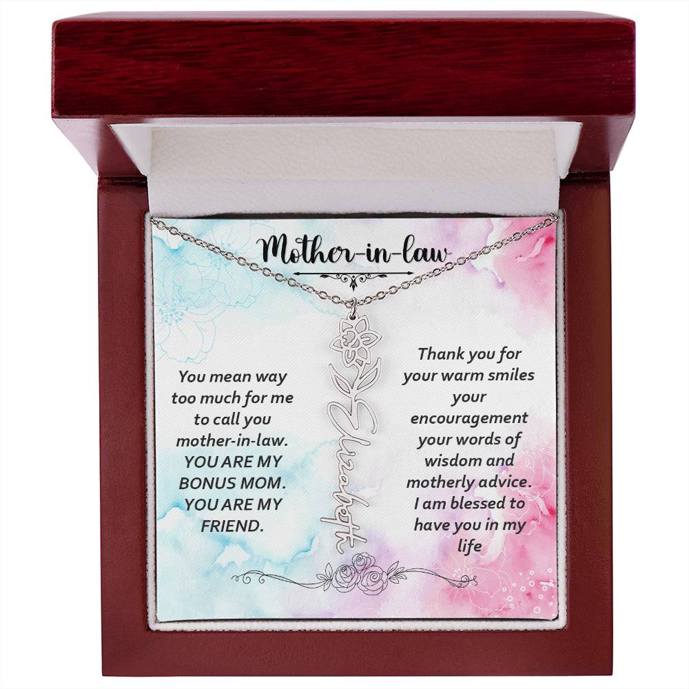 To My Mother-in-law - Flower Name Necklace