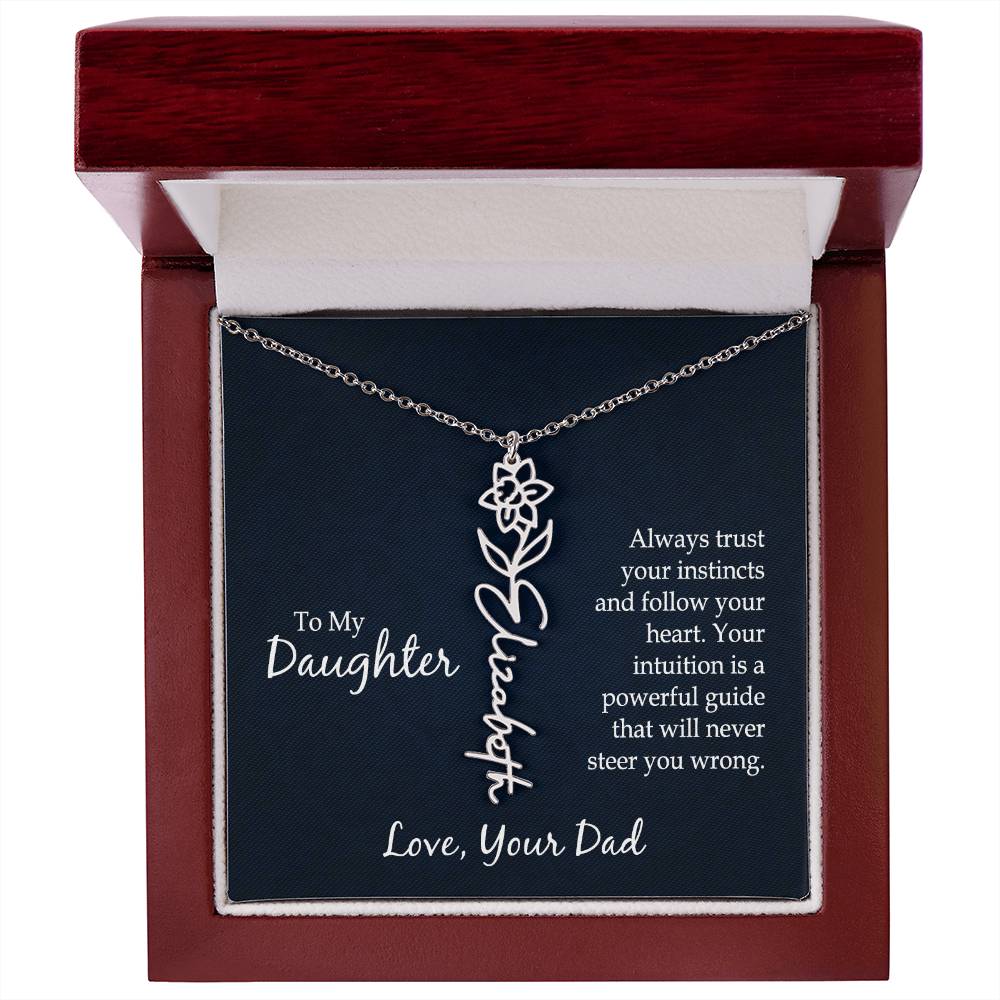 To My Daughter - Flower Name Necklace