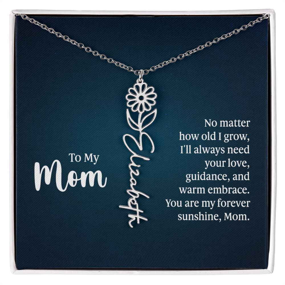 To My Mom - Flower Name Necklace