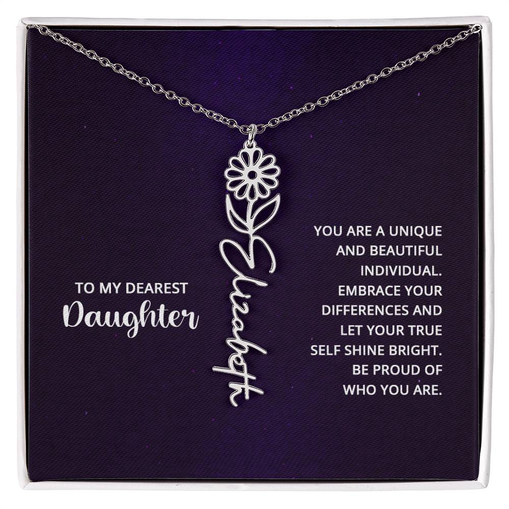 To My Dearest Daughter - Flower Name Necklace