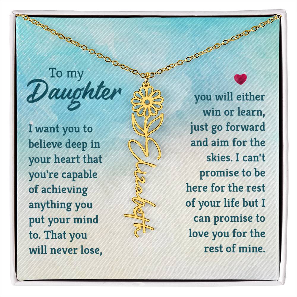 To My Daughter - Flower Name Necklace