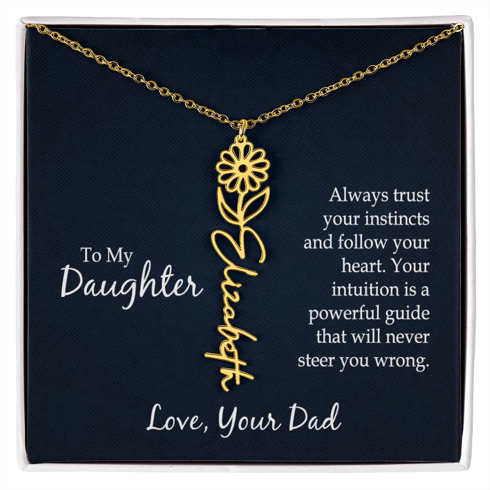 To My Daughter - Flower Name Necklace