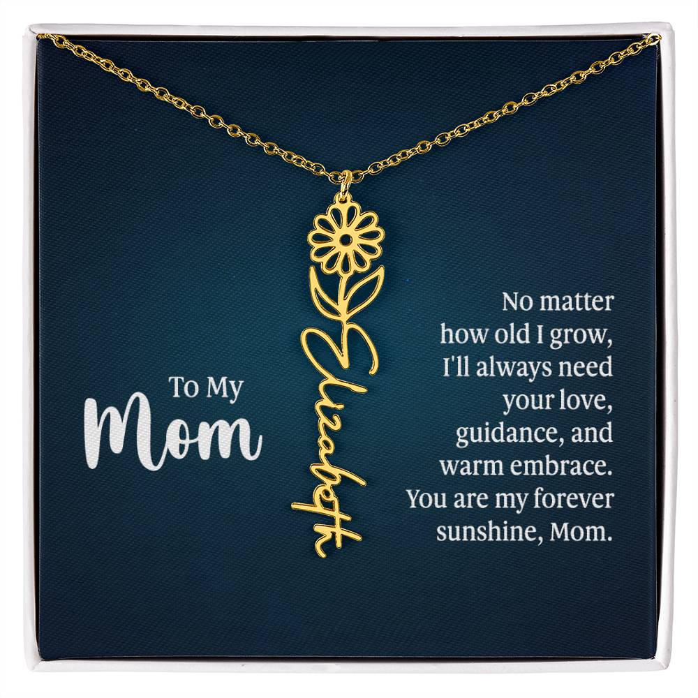 To My Mom - Flower Name Necklace