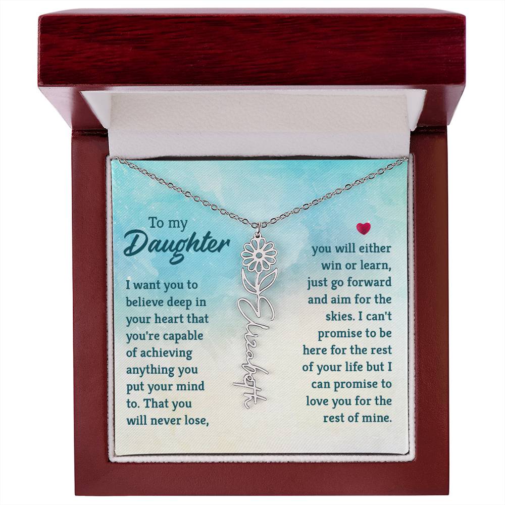 To My Daughter - Flower Name Necklace