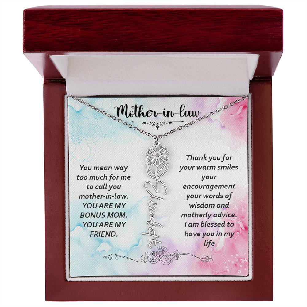 To My Mother-in-law - Flower Name Necklace