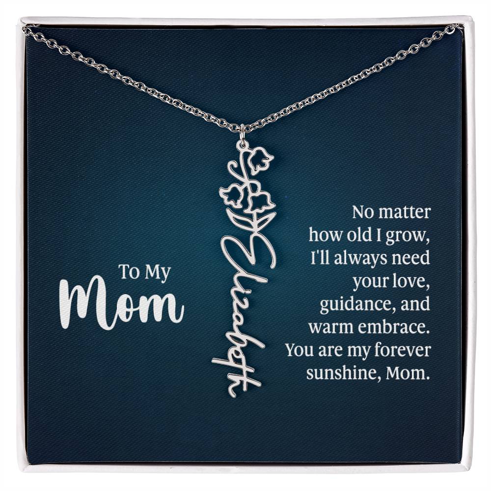 To My Mom - Flower Name Necklace