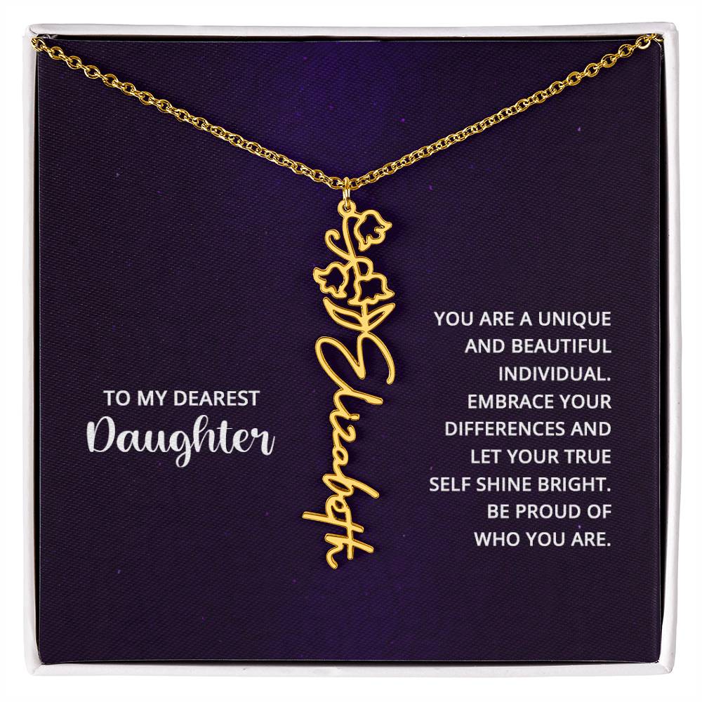 To My Dearest Daughter - Flower Name Necklace