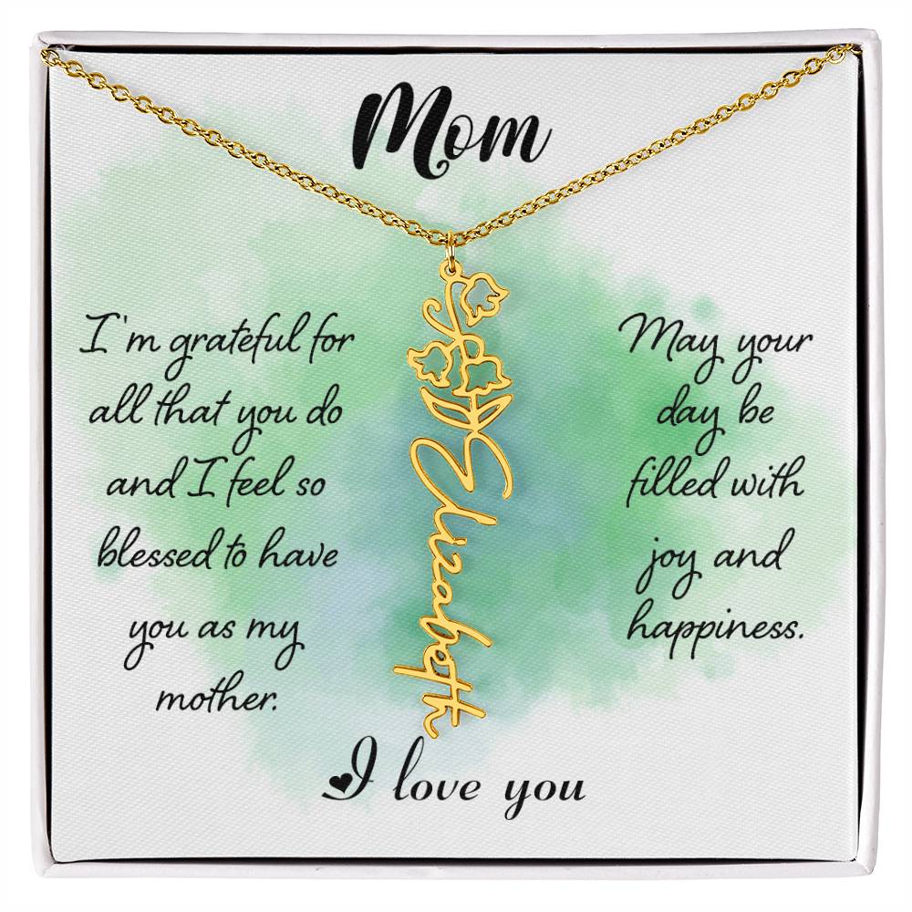 Mom - Flower Name Necklace