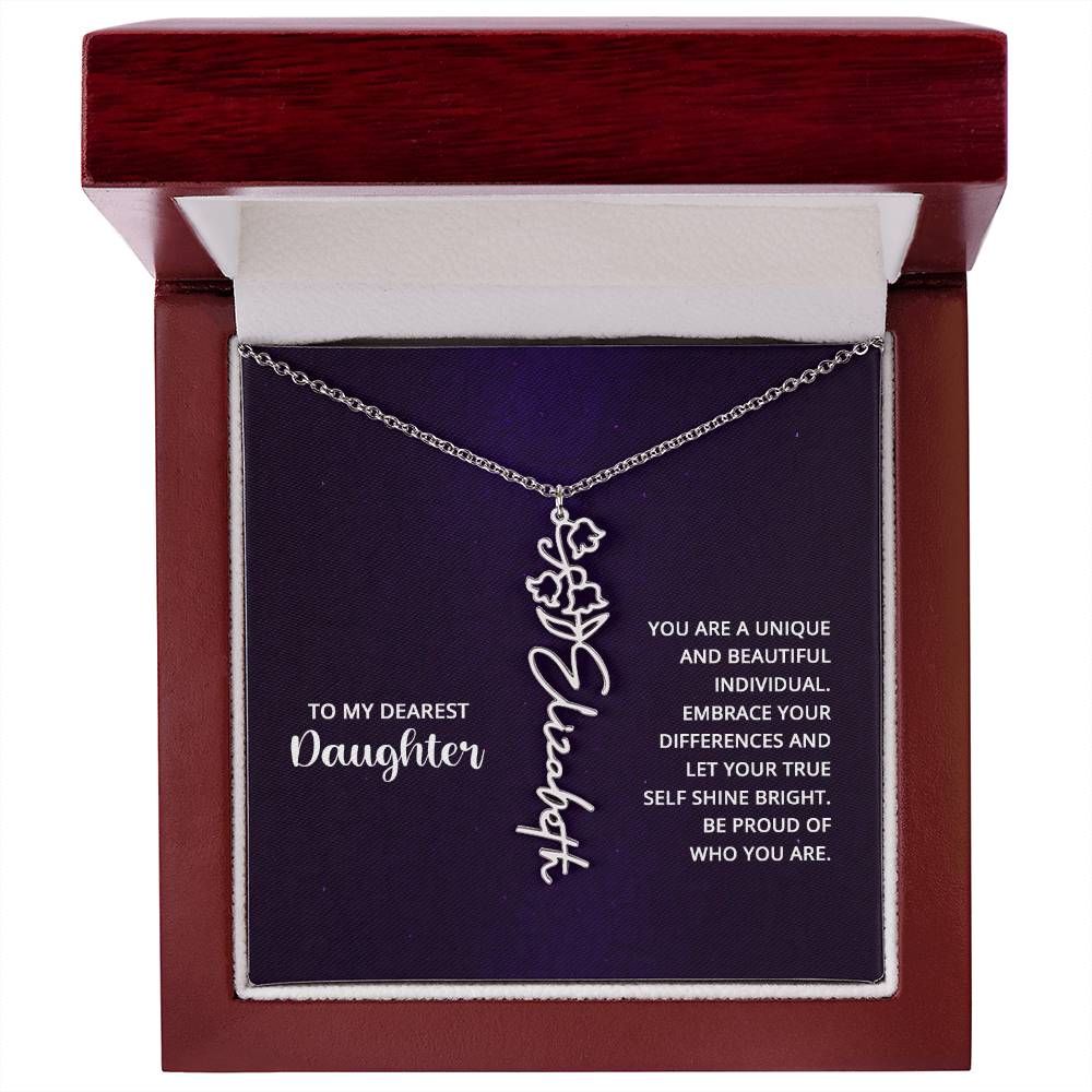 To My Dearest Daughter - Flower Name Necklace