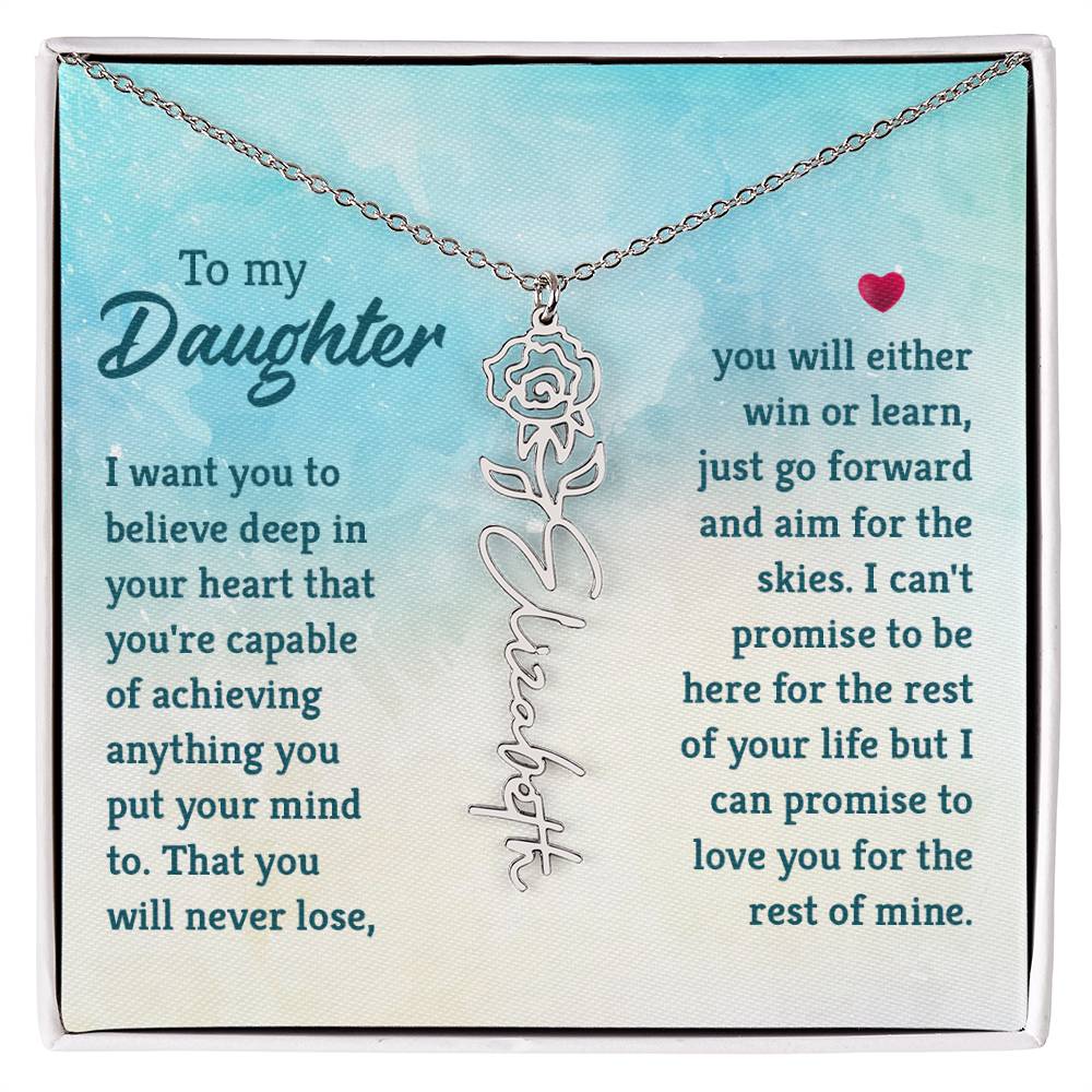 To My Daughter - Flower Name Necklace