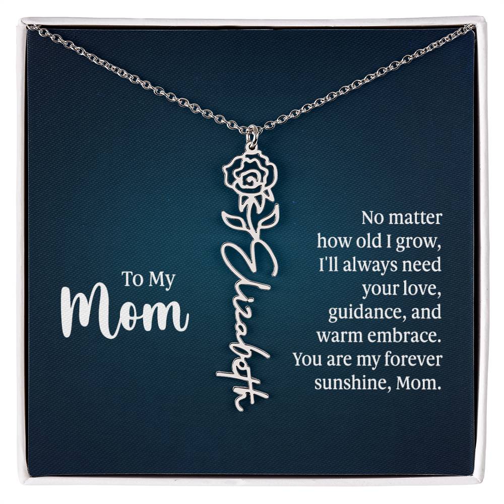 To My Mom - Flower Name Necklace