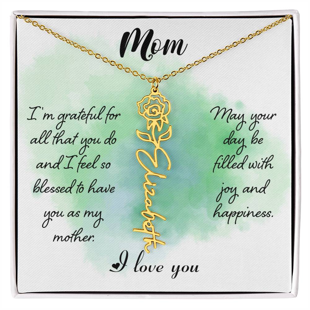 Mom - Flower Name Necklace