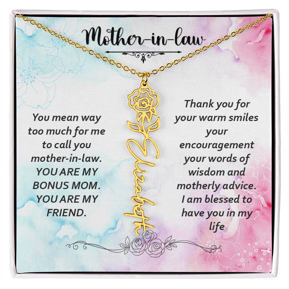 To My Mother-in-law - Flower Name Necklace