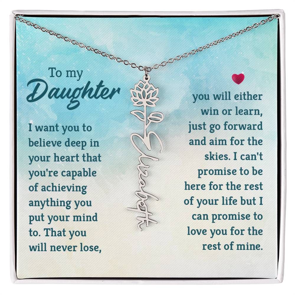 To My Daughter - Flower Name Necklace