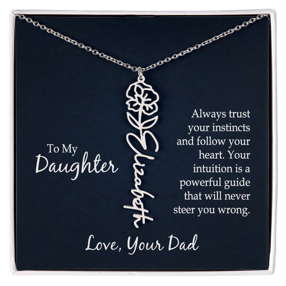 To My Daughter - Flower Name Necklace