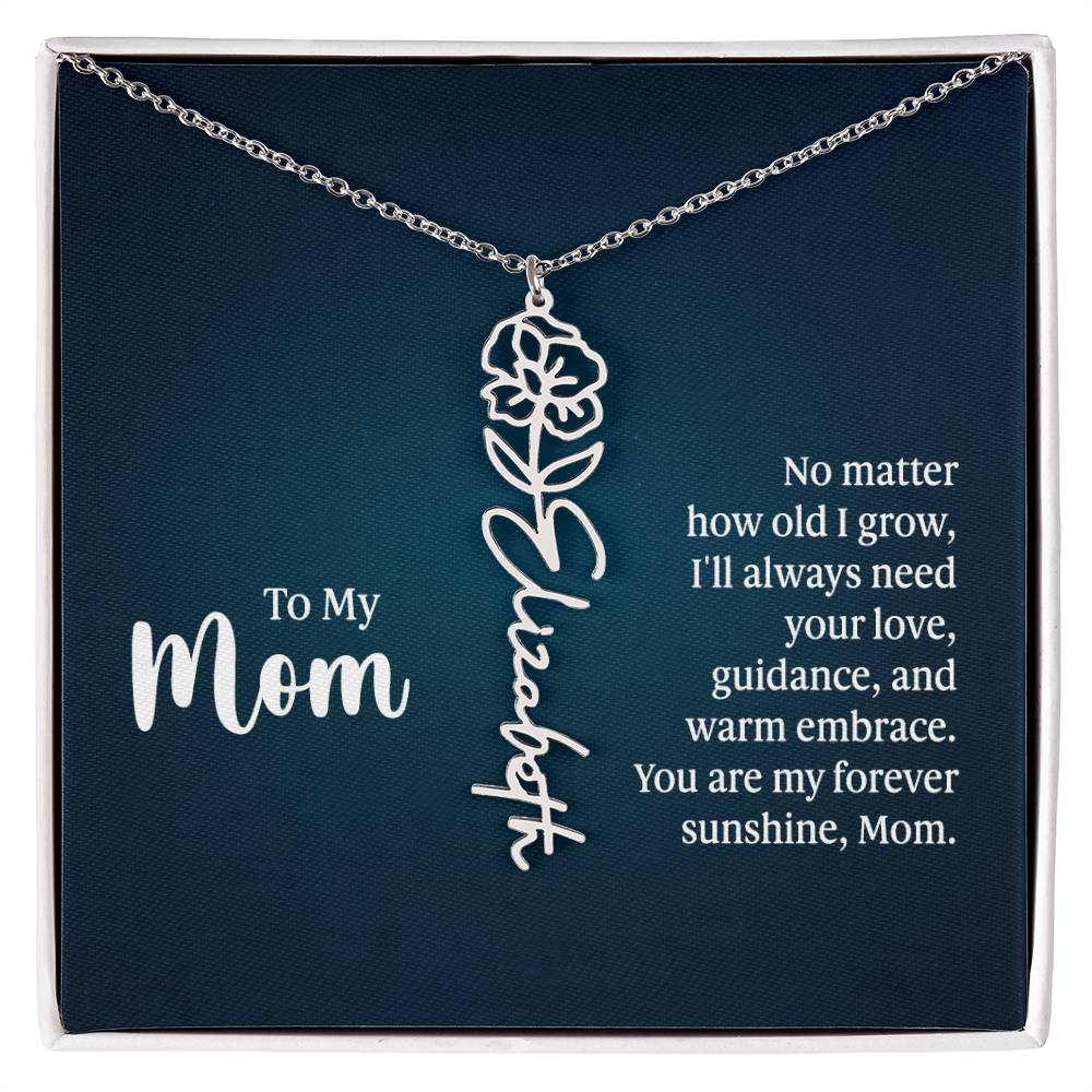 To My Mom - Flower Name Necklace