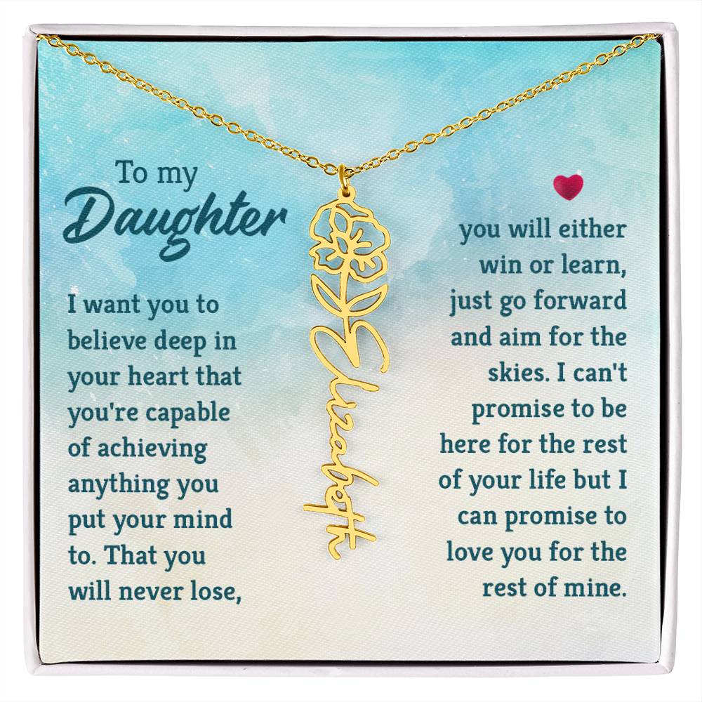 To My Daughter - Flower Name Necklace