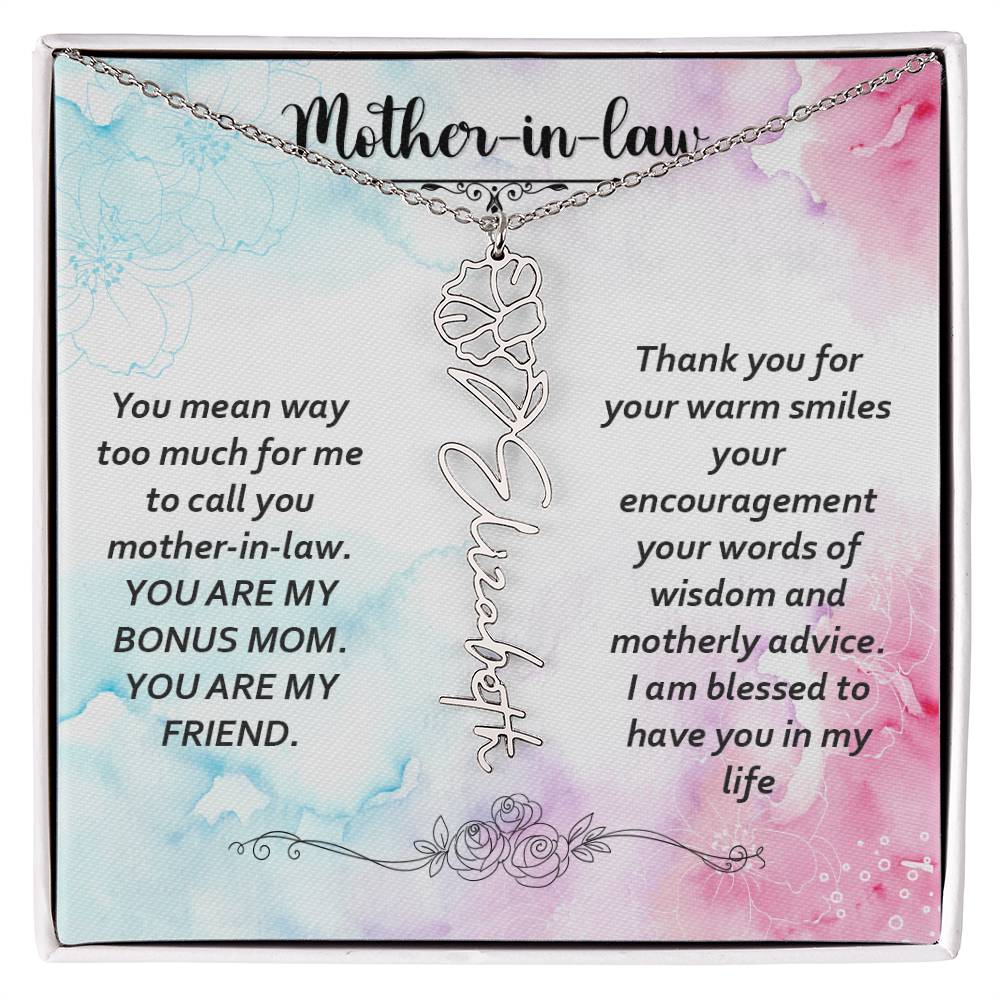 To My Mother-in-law - Flower Name Necklace