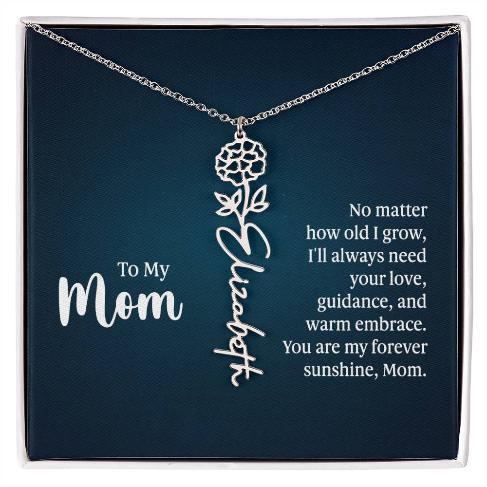 To My Mom - Flower Name Necklace