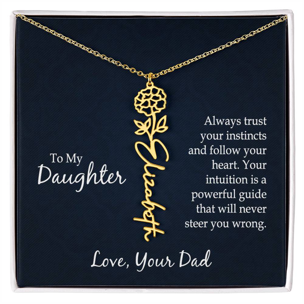 To My Daughter - Flower Name Necklace