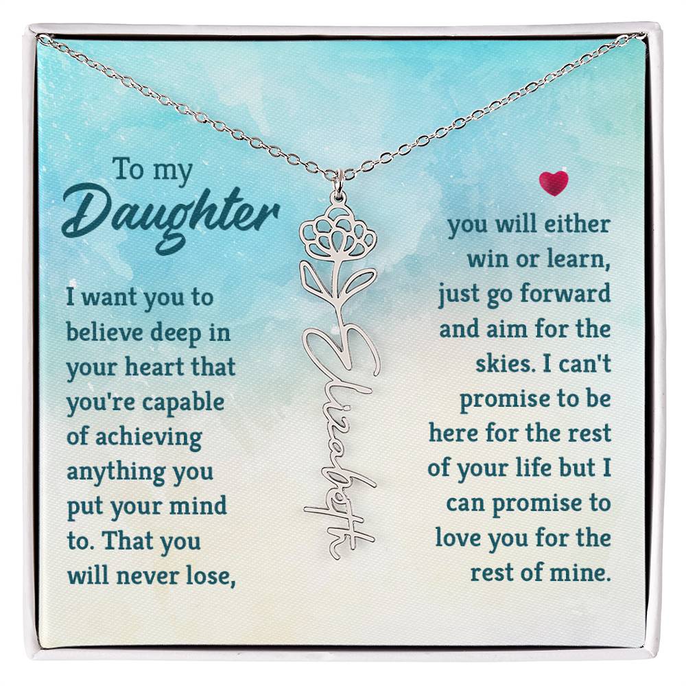 To My Daughter - Flower Name Necklace