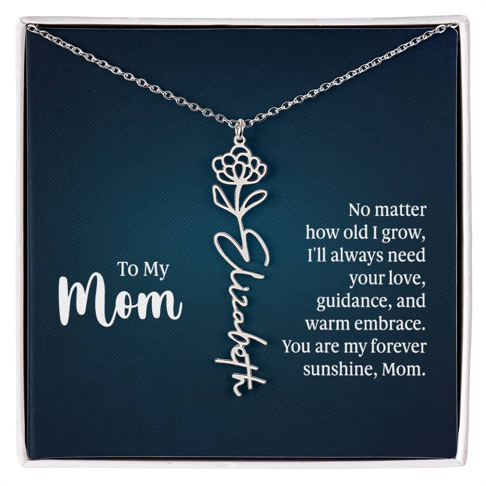 To My Mom - Flower Name Necklace